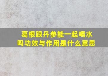 葛根跟丹参能一起喝水吗功效与作用是什么意思