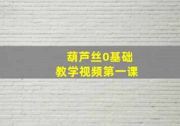 葫芦丝0基础教学视频第一课