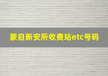 蒙自新安所收费站etc号码