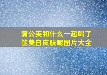 蒲公英和什么一起喝了能美白皮肤呢图片大全