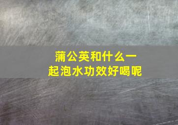 蒲公英和什么一起泡水功效好喝呢