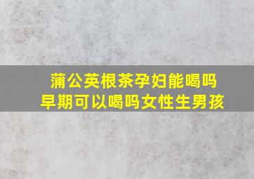 蒲公英根茶孕妇能喝吗早期可以喝吗女性生男孩