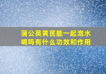 蒲公英黄芪能一起泡水喝吗有什么功效和作用