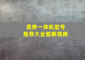 蒸烤一体机型号推荐大全图解视频