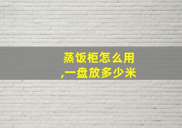 蒸饭柜怎么用,一盘放多少米