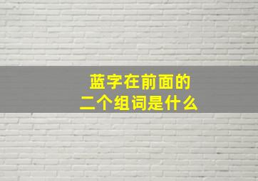 蓝字在前面的二个组词是什么