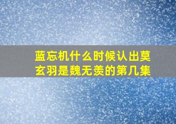 蓝忘机什么时候认出莫玄羽是魏无羡的第几集