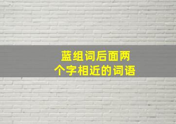 蓝组词后面两个字相近的词语