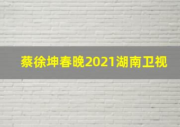 蔡徐坤春晚2021湖南卫视