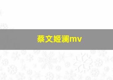 蔡文姬澜mv