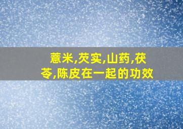 薏米,芡实,山药,茯苓,陈皮在一起的功效