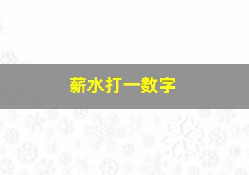 薪水打一数字