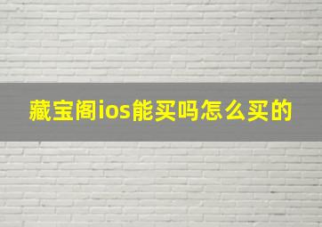 藏宝阁ios能买吗怎么买的