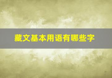 藏文基本用语有哪些字