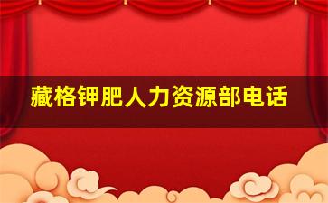 藏格钾肥人力资源部电话