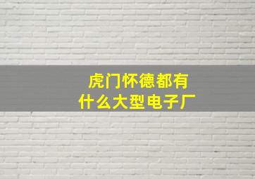 虎门怀德都有什么大型电子厂