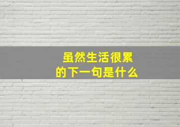 虽然生活很累的下一句是什么