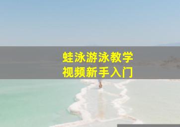 蛙泳游泳教学视频新手入门