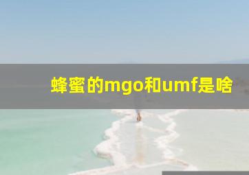 蜂蜜的mgo和umf是啥