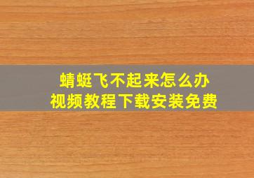 蜻蜓飞不起来怎么办视频教程下载安装免费