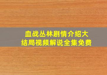 血战丛林剧情介绍大结局视频解说全集免费