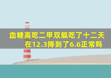 血糖高吃二甲双胍吃了十二天在12.3降到了6.6正常吗