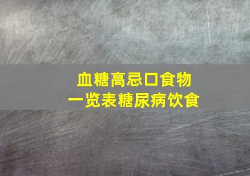 血糖高忌口食物一览表糖尿病饮食