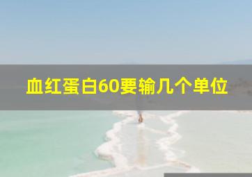 血红蛋白60要输几个单位