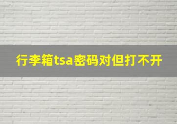 行李箱tsa密码对但打不开