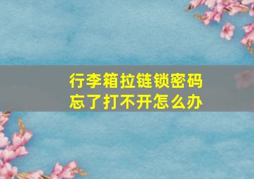 行李箱拉链锁密码忘了打不开怎么办