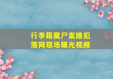 行李箱藏尸案嫌犯落网现场曝光视频