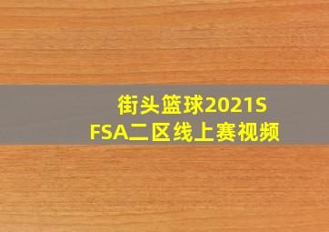 街头篮球2021SFSA二区线上赛视频