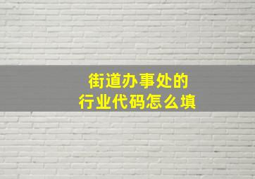 街道办事处的行业代码怎么填