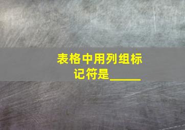 表格中用列组标记符是_____