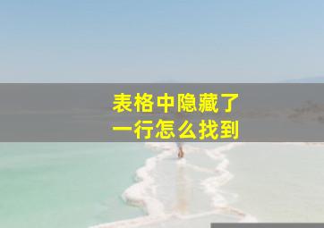 表格中隐藏了一行怎么找到