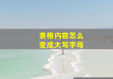 表格内容怎么变成大写字母