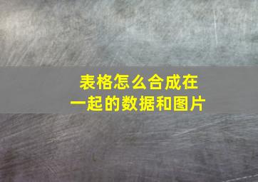 表格怎么合成在一起的数据和图片