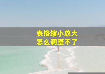 表格缩小放大怎么调整不了