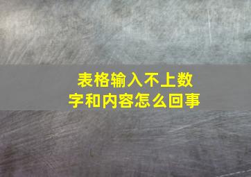 表格输入不上数字和内容怎么回事