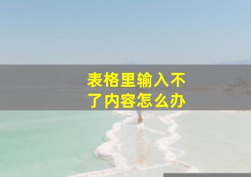 表格里输入不了内容怎么办