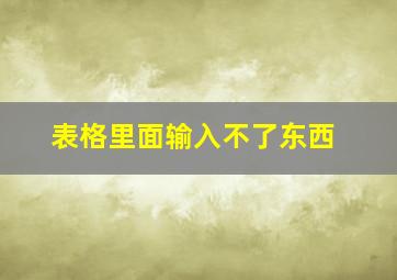 表格里面输入不了东西