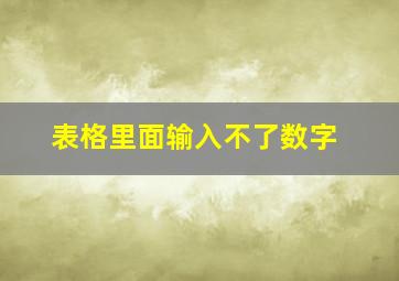 表格里面输入不了数字