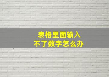 表格里面输入不了数字怎么办