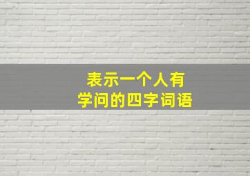 表示一个人有学问的四字词语