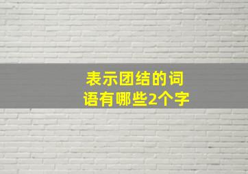 表示团结的词语有哪些2个字