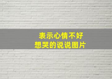 表示心情不好想哭的说说图片