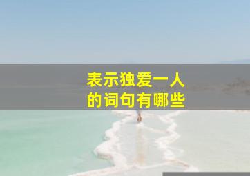 表示独爱一人的词句有哪些