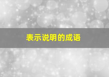 表示说明的成语