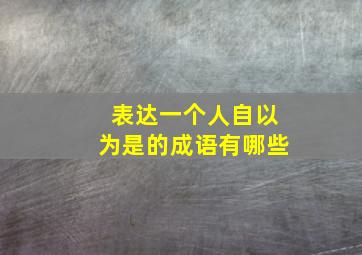 表达一个人自以为是的成语有哪些