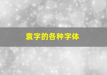 袁字的各种字体